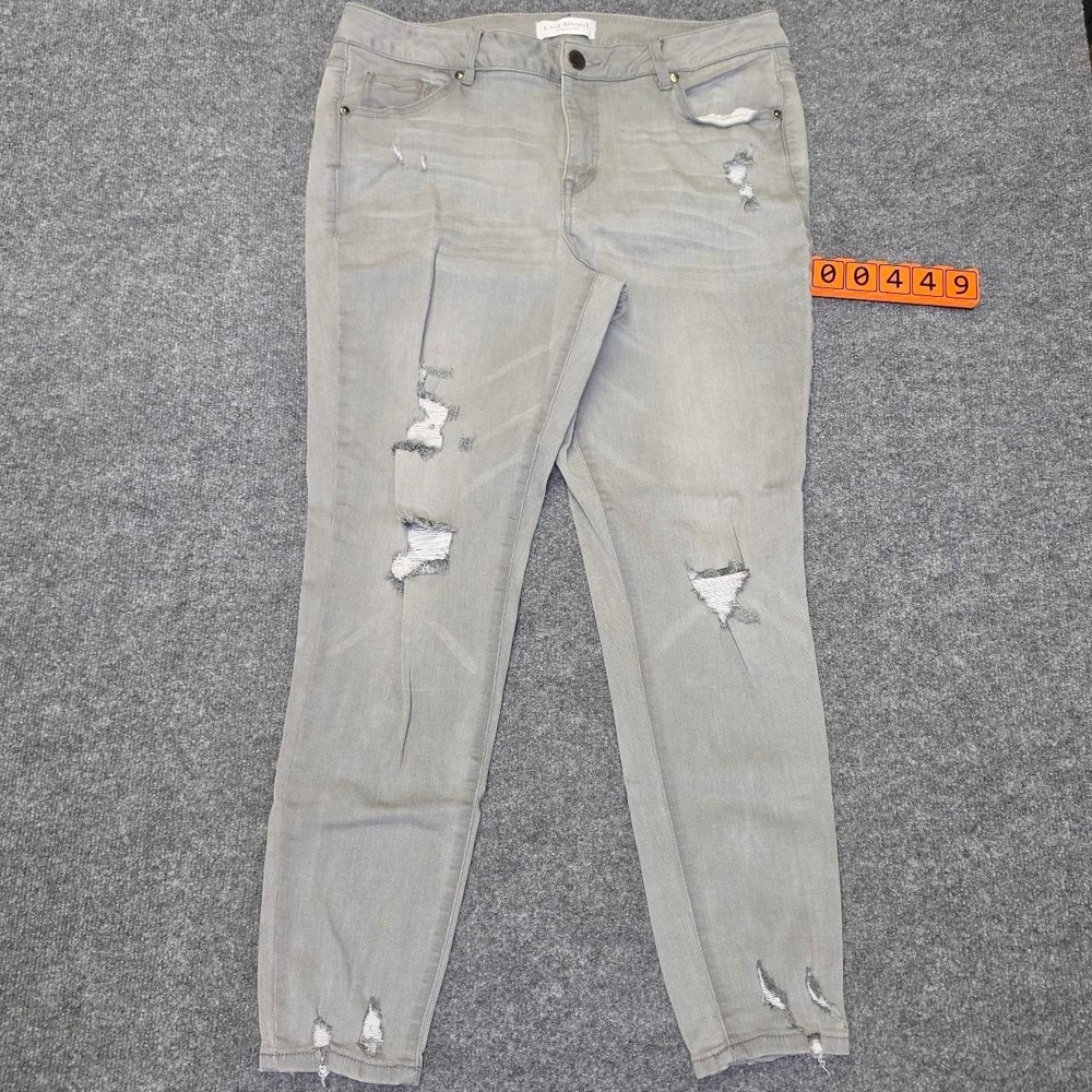 Lane Bryant Jeans gray distressed skinny jeans. Size 16.